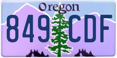OR license plate 849CDF