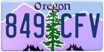 OR license plate 849CFV