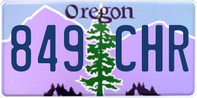 OR license plate 849CHR