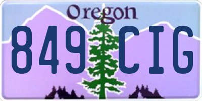 OR license plate 849CIG