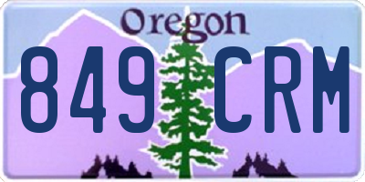 OR license plate 849CRM