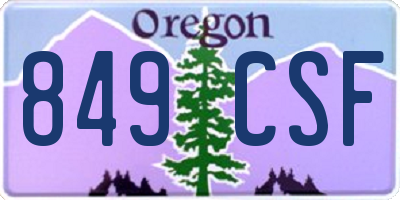 OR license plate 849CSF