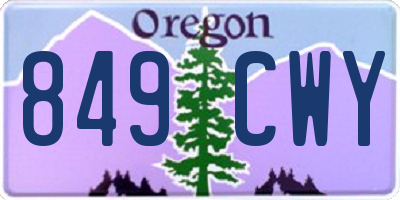 OR license plate 849CWY