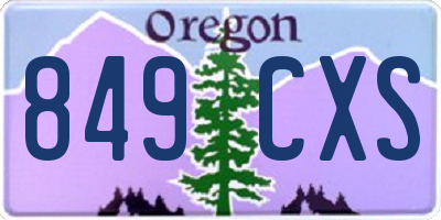 OR license plate 849CXS
