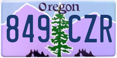 OR license plate 849CZR