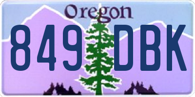 OR license plate 849DBK