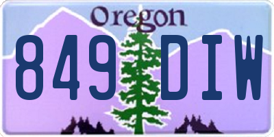 OR license plate 849DIW