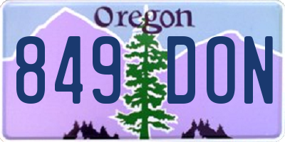 OR license plate 849DON