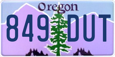 OR license plate 849DUT