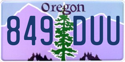 OR license plate 849DUU