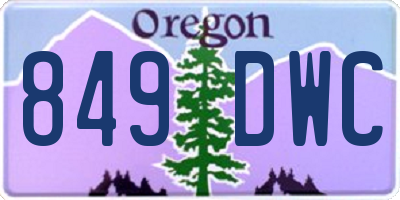 OR license plate 849DWC