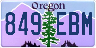 OR license plate 849EBM