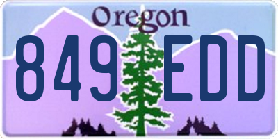 OR license plate 849EDD