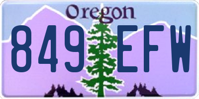 OR license plate 849EFW