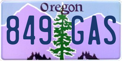 OR license plate 849GAS