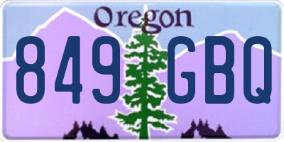 OR license plate 849GBQ