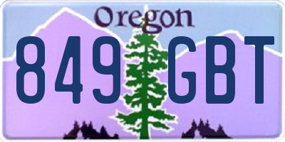 OR license plate 849GBT