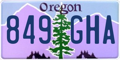 OR license plate 849GHA