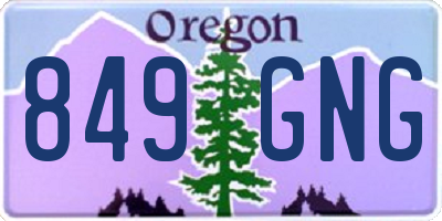 OR license plate 849GNG