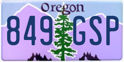 OR license plate 849GSP