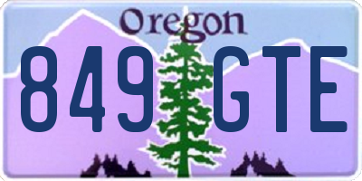 OR license plate 849GTE