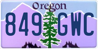 OR license plate 849GWC