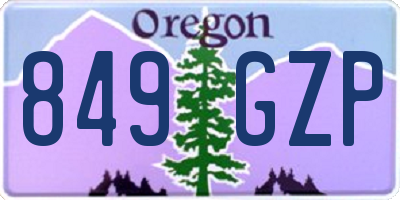 OR license plate 849GZP