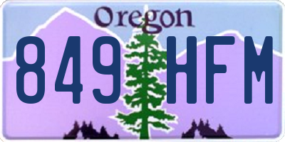OR license plate 849HFM
