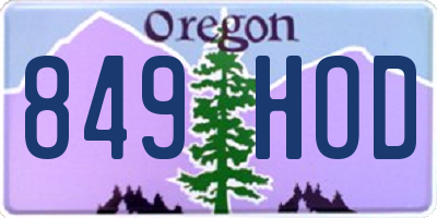 OR license plate 849HOD