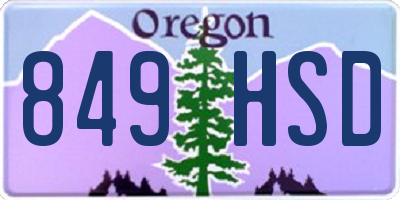 OR license plate 849HSD