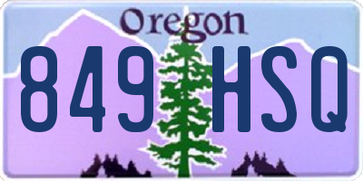 OR license plate 849HSQ