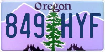 OR license plate 849HYF