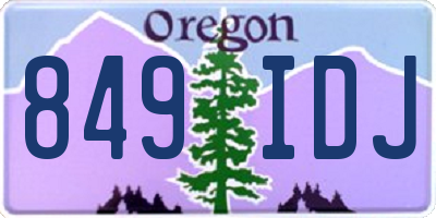OR license plate 849IDJ