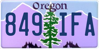 OR license plate 849IFA
