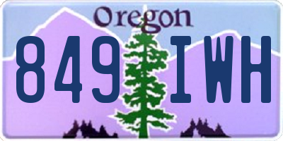 OR license plate 849IWH