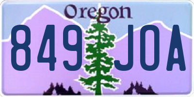 OR license plate 849JOA