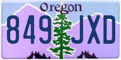 OR license plate 849JXD