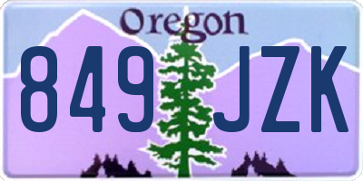 OR license plate 849JZK