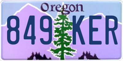 OR license plate 849KER