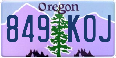 OR license plate 849KOJ