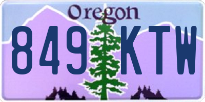 OR license plate 849KTW