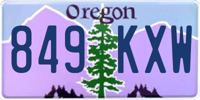 OR license plate 849KXW