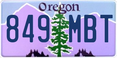 OR license plate 849MBT