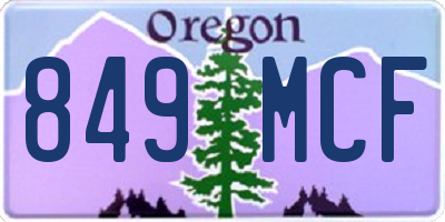 OR license plate 849MCF