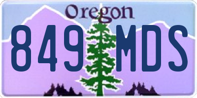 OR license plate 849MDS