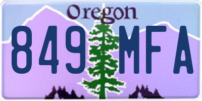 OR license plate 849MFA