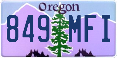 OR license plate 849MFI