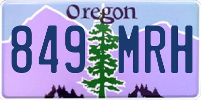 OR license plate 849MRH