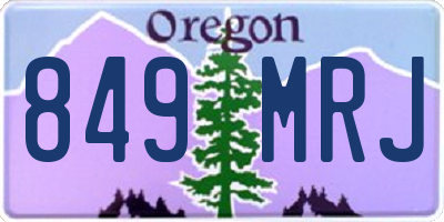 OR license plate 849MRJ