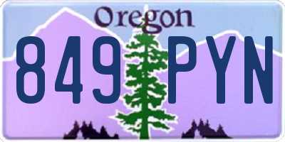 OR license plate 849PYN